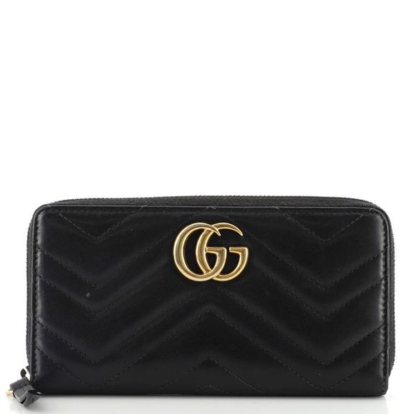 Gucci Bags Gucci Gg Marmont Zip Around Wallet Matelasse Leather